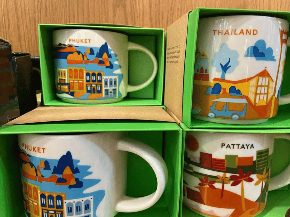 Starbucks mugs for thailand, Phuket and Pattaya