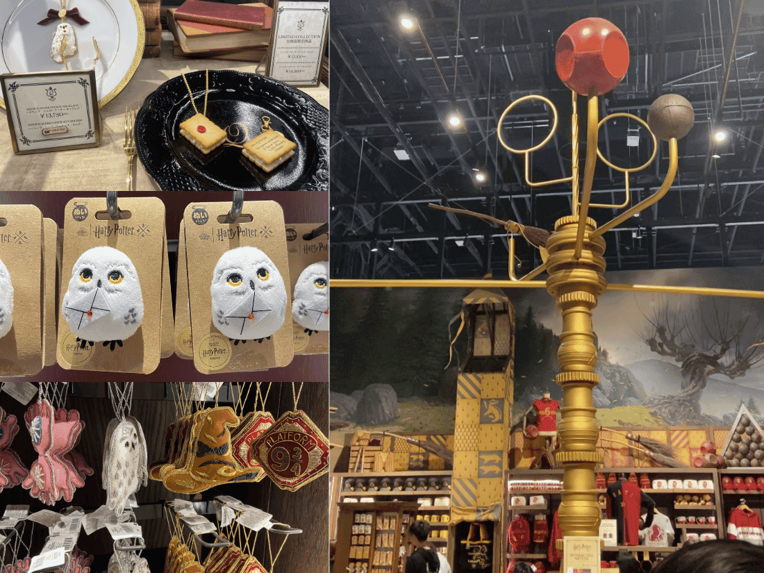 hogwarts school clothing, christmas ornaments, hedwig pin plush, desert jewellry