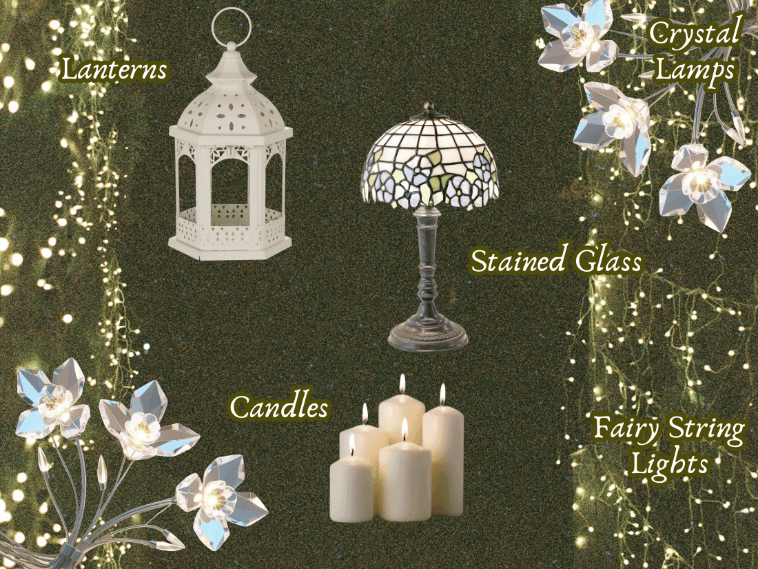 types of lamps to use in a fairycore home