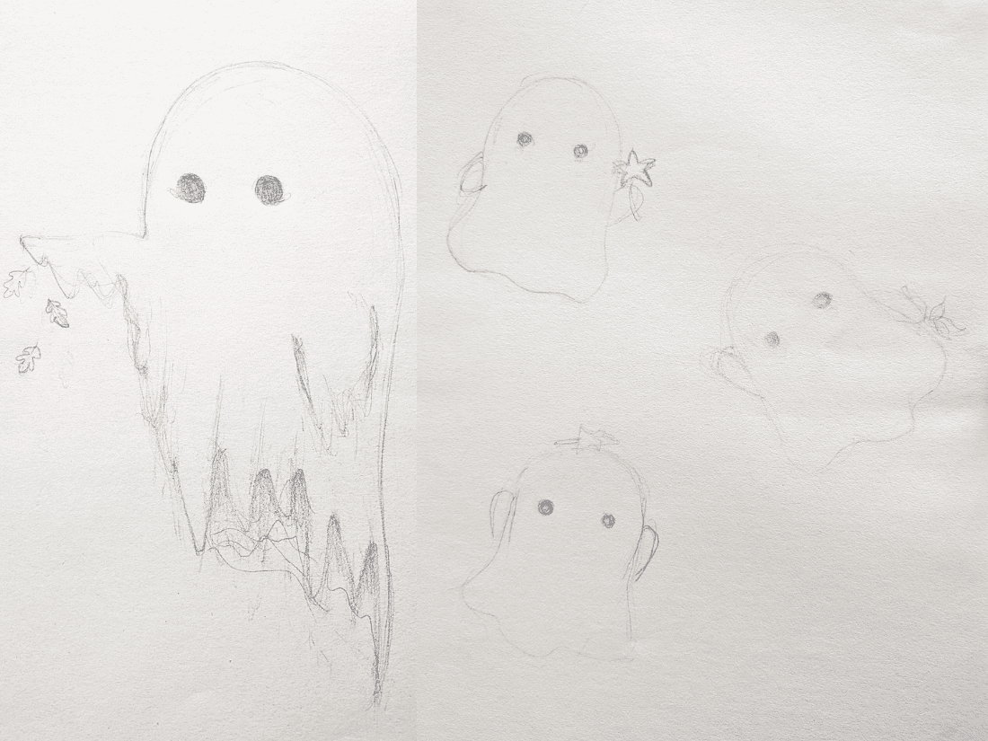 sketches for thread art sketches of ghosts with fall leaves
